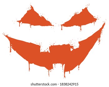 Graffiti with smiling face like a graffiti design of an orange Halloween pumpkin.