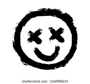 Graffiti Smiling Face Sprayed Isolated On Stock Vector (Royalty Free ...