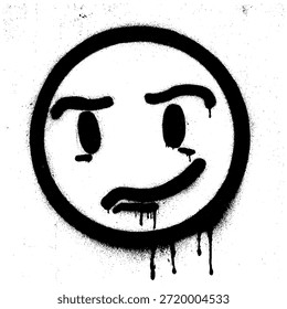 Graffiti Smirking Face Spray pintado en la pared texturizada