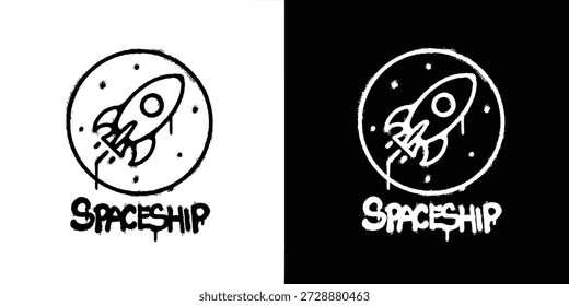 Grafite Espaçonave logotipo vetor design