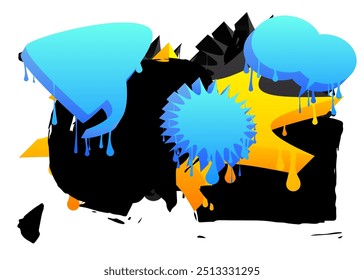 Graffiti speech bubble. Abstract modern Messaging sign street art decoration, Discussion icon performed in urban painting style.