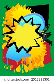 Graffiti speech bubble. Abstract modern Messaging sign street art decoration, Discussion icon performed in urban painting style.