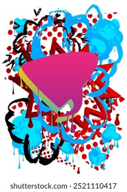 Graffiti speech bubble. Abstract modern Messaging sign street art decoration, Discussion icon performed in urban painting style.