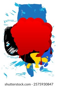 Graffiti speech bubble. Abstract modern Messaging sign street art decoration, Discussion icon performed in urban painting style.
