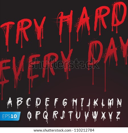 Graffiti splash alphabet, vector Eps10 image.