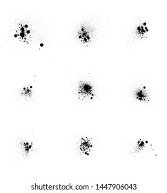 graffiti splatter design elements sprayed in black over white