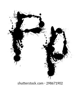 Graffiti Splatter Inkblot Letter Black Grungy Stock Vector (Royalty ...