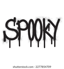 Graffiti spooky text with black spray paint