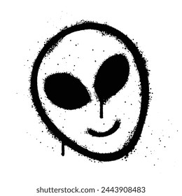 Graffiti spray alien isolated on white background