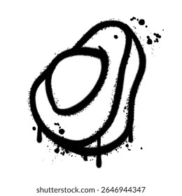 Graffiti Spray avocado on isolated white background