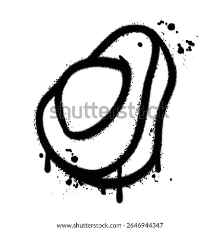 Graffiti Spray avocado on isolated white background