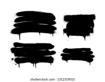 Graffiti spray banner set. Vector spray paint frame.
