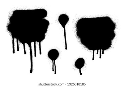 Graffiti spray banner set. Vector spray paint frame.