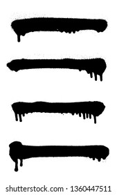 Graffiti spray banner set. Vector spray paint frame.