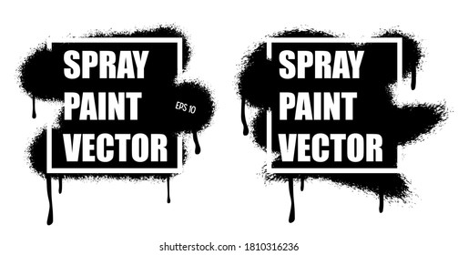 Graffiti Spray-Banner-Set. Farbrahmen für Vektorspray.