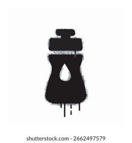 Un icono de botella de spray de graffiti aislado sobre un fondo blanco. Un icono de botella de graffiti con una botella de spray en negro sobre blanco. Ilustración vectorial.