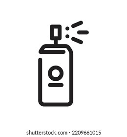 graffiti spray bottle vector icon in black color with white background