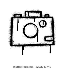 Graffiti Spray camera white background photo.