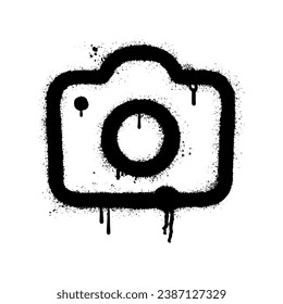 Graffiti Spray camera white background photo.