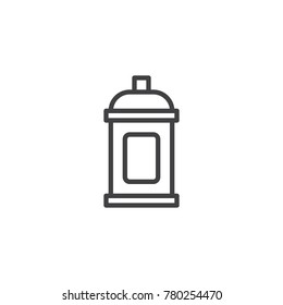 Graffiti spray can line icon, outline vector sign, linear style pictogram isolated on white. Symbol, logo illustration. Editable stroke