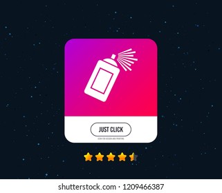 Graffiti spray can sign icon. Aerosol paint symbol. Web or internet icon design. Rating stars. Just click button. Vector
