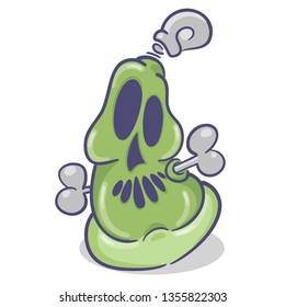 Graffiti spray cartoon character. Squeezed. On white background. Vector