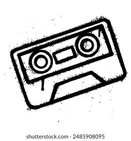 Graffiti spray cassette isolated on white background