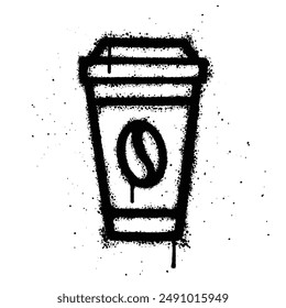 Graffiti spray coffee isolated on white background