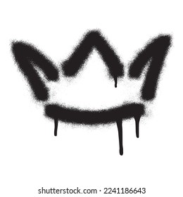 Graffiti spray crown icon with black spray paint