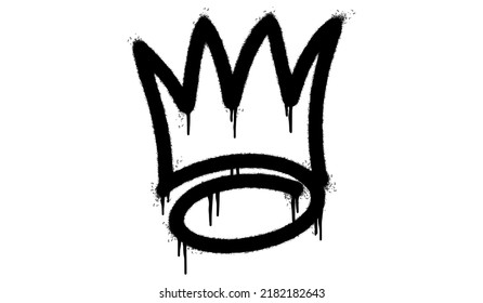 graffiti spray crown icon isolated on white background. vector illustration.