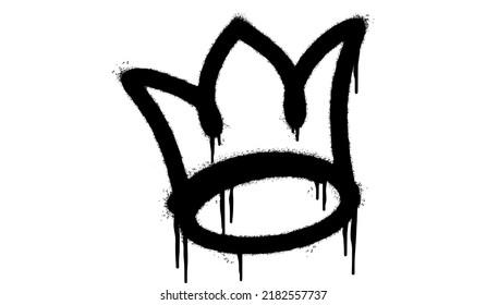 graffiti spray crown icon isolated on white background. vector illustration.