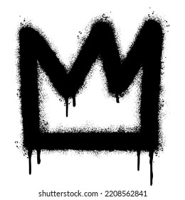 graffiti spray crown icon isolated on white background. vector illustration.
