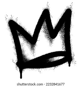 graffiti spray crown icon isolated on white background. vector illustration.