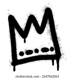 graffiti spray crown icon isolated on white background. vector illustration.