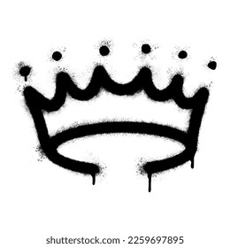 graffiti spray crown icon isolated on white background. vector illustration.