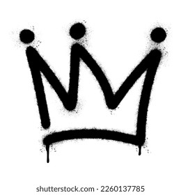 graffiti spray crown icon isolated on white background. vector illustration.