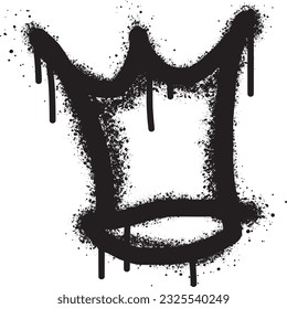 graffiti spray crown icon isolated on white background. 