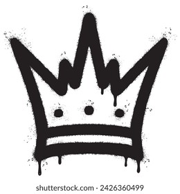 graffiti spray crown icon isolated on white background. vector illustration.