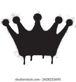 graffiti spray crown icon isolated on white background. vector illustration.