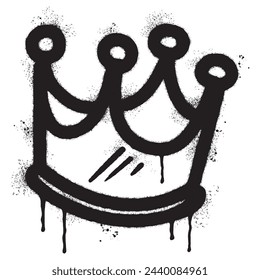 graffiti spray crown icon isolated on white background. vector illustration.