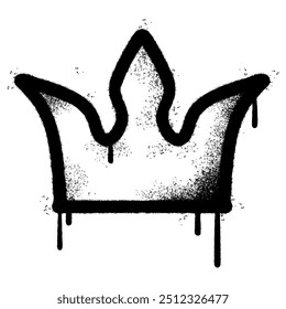 graffiti spray crown icon isolated on white background. vector illustration.