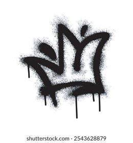 graffiti spray crown icon isolated on white background. vector illustration.