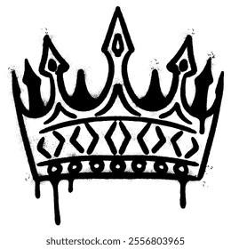 graffiti spray crown icon isolated on white background. vector illustration.