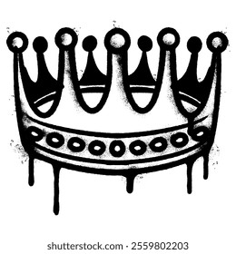 graffiti spray crown icon isolated on white background. vector illustration.
