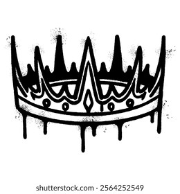 graffiti spray crown icon isolated on white background. vector illustration.