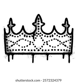 graffiti spray crown icon isolated on white background. vector illustration.