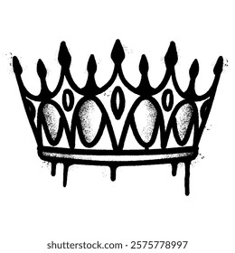 graffiti spray crown icon isolated on white background. vector illustration.