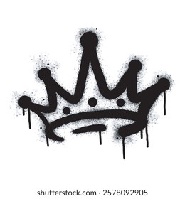 graffiti spray crown icon isolated on white background. vector illustration.