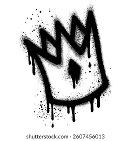 graffiti spray crown icon isolated on white background. 