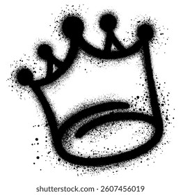 graffiti spray crown icon isolated on white background. 